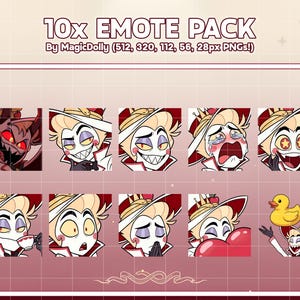 Lucifer Morningstar Emotes, Hazbin Hotel Chibi Emoji (Digital Download) image 2