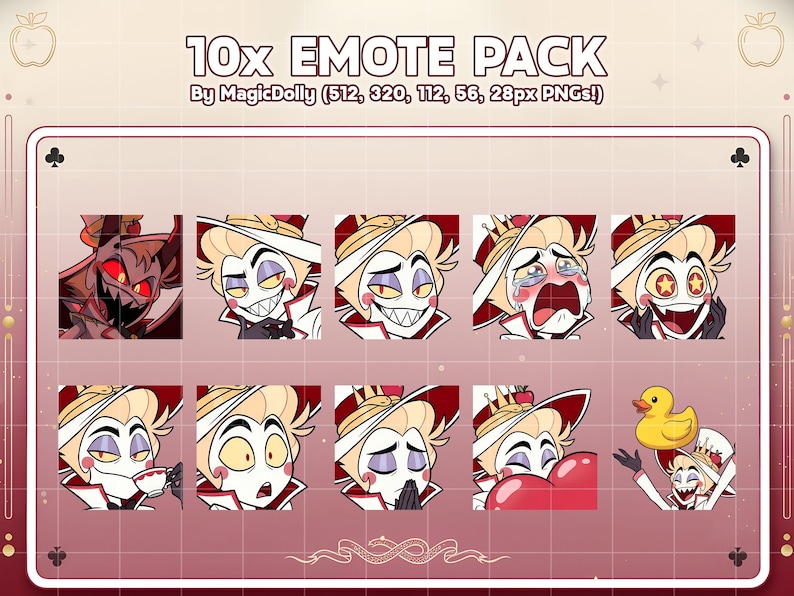 Lucifer Morningstar Emotes, Hazbin Hotel Chibi Emoji (Digital Download) image 2