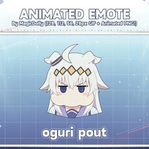 Oguri Cap Pout Animated Emote, Cinderella Gray Umamusume Anime Chibi Emoji (Digital Download)
