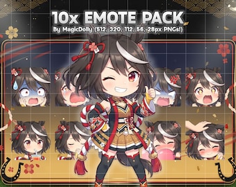 Kitasan Black Emotes, Umamusume Anime Chibi Stickers Emoji for Discord/Twitch/YouTube (Digital Download)