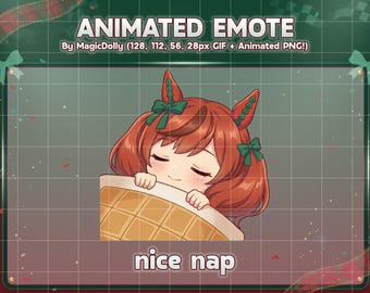 Emote animado chibi de Umamusume, Siesta en la naturaleza, Recursos para streamers de anime (Descarga digital)