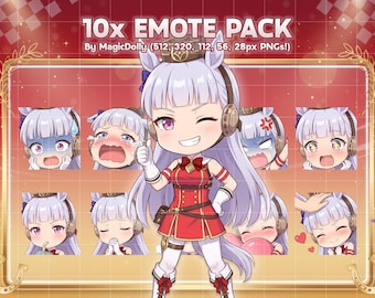 Gold Ship Emotes, Umamusume Anime Chibi Stickers Emoji for Discord/Twitch/YouTube (Digital Download)