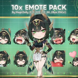 Emotes de Nefer, stickers de Genshin Impact, emojis chibi para Discord, Twitch y YouTube (descarga digital)