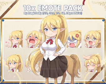 Emotes de Centorea Shianus, stickers de anime chibi de Monster Musume, emojis para Discord/Twitch/YouTube (descarga digital)