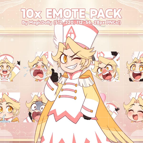 Abel Emotes, Hazbin Hotel Anime Chibi Stickers Emoji for Discord/Twitch/YouTube (Digital Download)