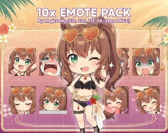 Summer Maruzensky Emotes, Umamusume Anime Chibi Stickers Emoji for Discord/Twitch/YouTube (Digital Download)