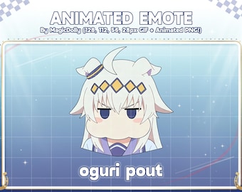Oguri Cap Pout Animated Emote, Cinderella Gray Umamusume Anime Chibi Emoji (Digital Download)