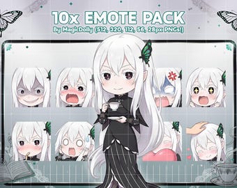 Echidna Emotes, Re:Zero Anime Chibi Stickers Emoji for Discord/Twitch/YouTube (Digital Download)