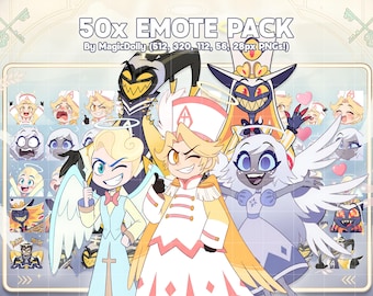 Hazbin Hotel Emotes/Stickers Bundle, Chibi Anime Emoji (Digital Download)