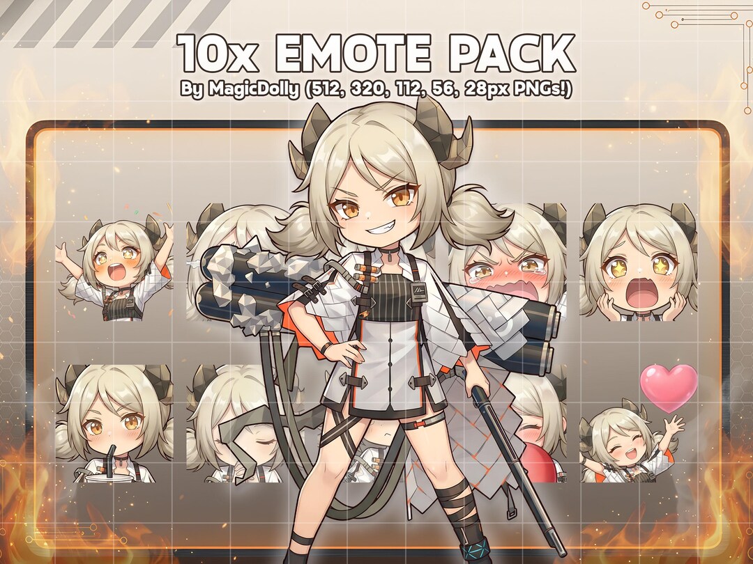 Ifrit Sticker Ifrit Emotes, Arknights Anime Chibi Stickers Emoji for Discord/twitch ...