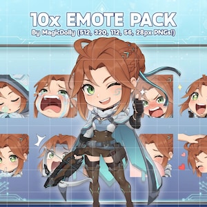 Freja-emotes, Overwatch Anime Chibi-klistermärken Emoji för Discord/Twitch/YouTube (digital nedladdning)