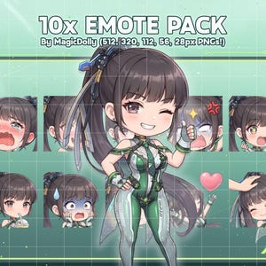 EVE Emotes, Stellar Blade Anime Chibi Sticker Emoji für Discord/Twitch/YouTube (Digitaler Download)