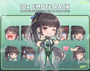 EVE Emotes, Stellar Blade Anime Chibi Stickers Emoji for Discord/Twitch/YouTube (Digital Download)