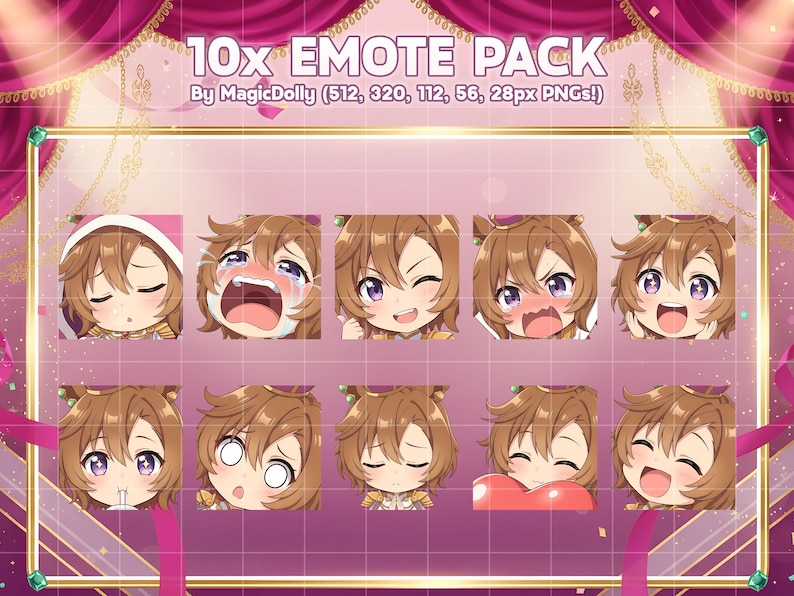 Umamusume Chibi Emotes, TM Opera O Anime Emoji (digital Download) - Etsy