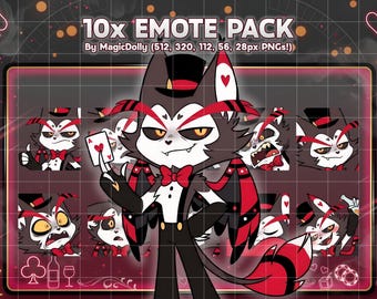 Husk Emotes, Hazbin Hotel Anime Chibi Stickers Emoji for Discord/Twitch/YouTube (Digital Download)