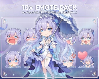 Cantarella Emotes, Wuthering Waves Anime Chibi Stickers Emoji for Discord/Twitch/YouTube (Digital Download)