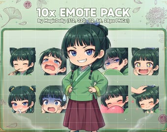 Emotes de Maomao, stickers chibi de Apothecary Diaries para Discord, Twitch y YouTube (descarga digital)