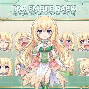 Emotes Vert, Hyperdimension Neptunia Anime Chibi Stickers Emoji pour Discord/Twitch/YouTube (téléchargement numérique)