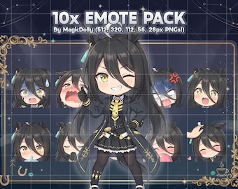 Manhatten Cafe Emotes, pegatinas Anime Chibi Emoji (descarga digital)