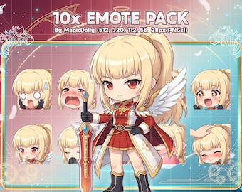 Zero Beta Emotes, MapleStory Anime Chibi Stickers Emoji for Discord/Twitch/YouTube (Digital Download)
