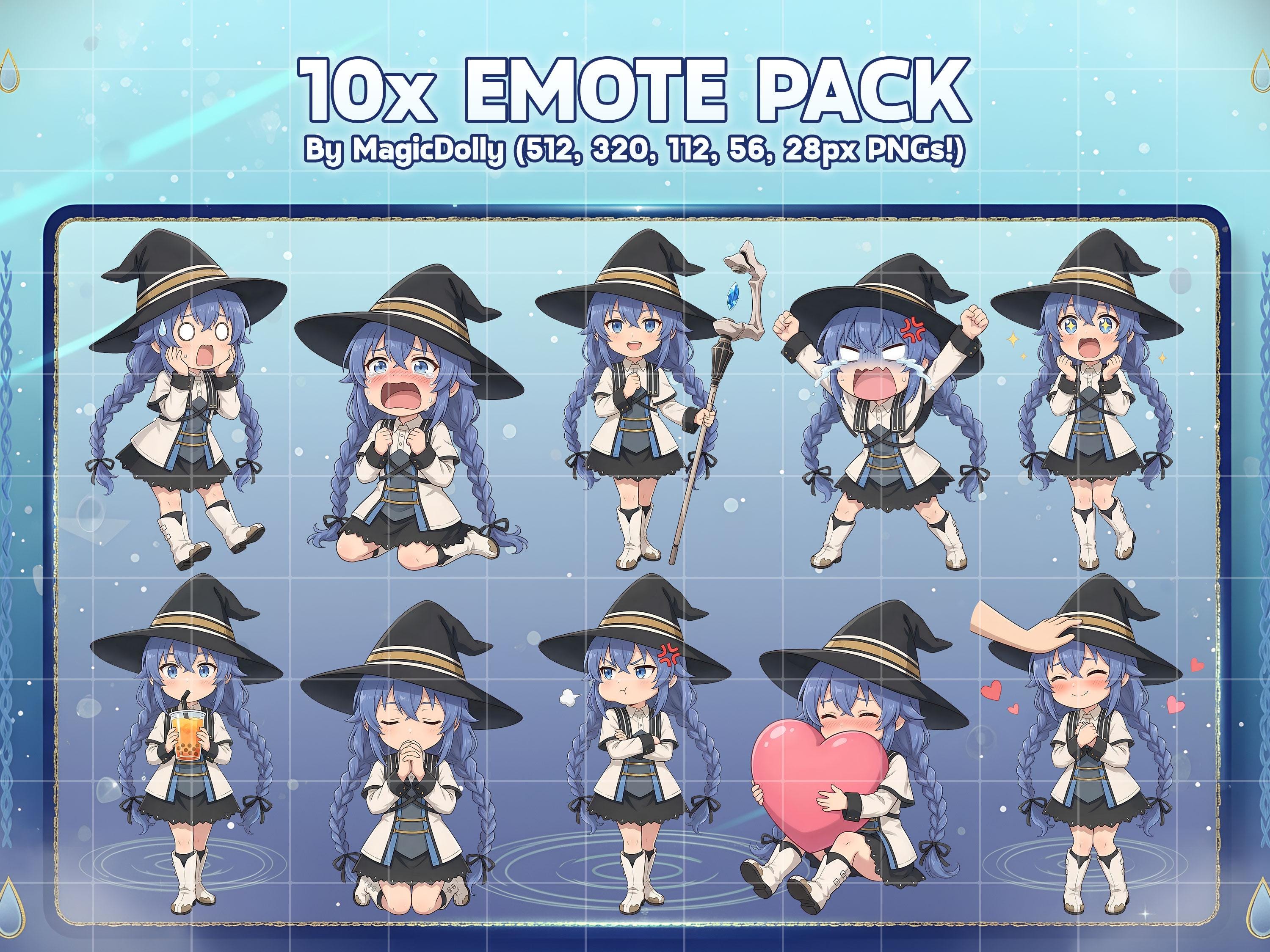 Roxy Migurdia Chibi Emotes Pack, Mushoku Tensei Anime Stickers (digital ...