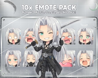 セフィロス FF7 エモート ステッカー パック: Twitch、Discord