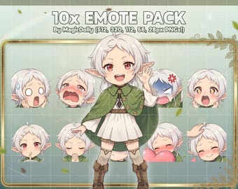 Sylphiette Emotes, Mushoku Tensei Anime Chibi Stickers Emoji for Discord/Twitch/YouTube (Digital Download)