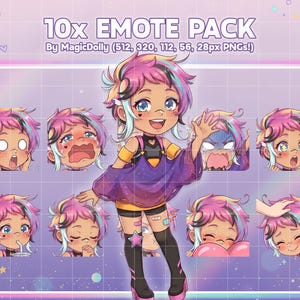 Nomi-Nomi Emotes, Eu Era uma Adolescente Exocolonista Anime Chibi Stickers Emoji para Discord/Twitch/YouTube (Download Digital)