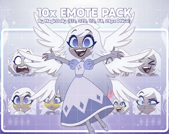 Emily Emotes, Hazbin Hotel Anime Chibi Stickers Emoji for Discord/Twitch/YouTube (Digital Download)