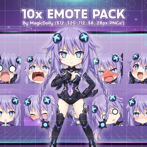 Emotes coeur violet, emoji Chibi Hyperdimension Neptunia (téléchargement numérique)
