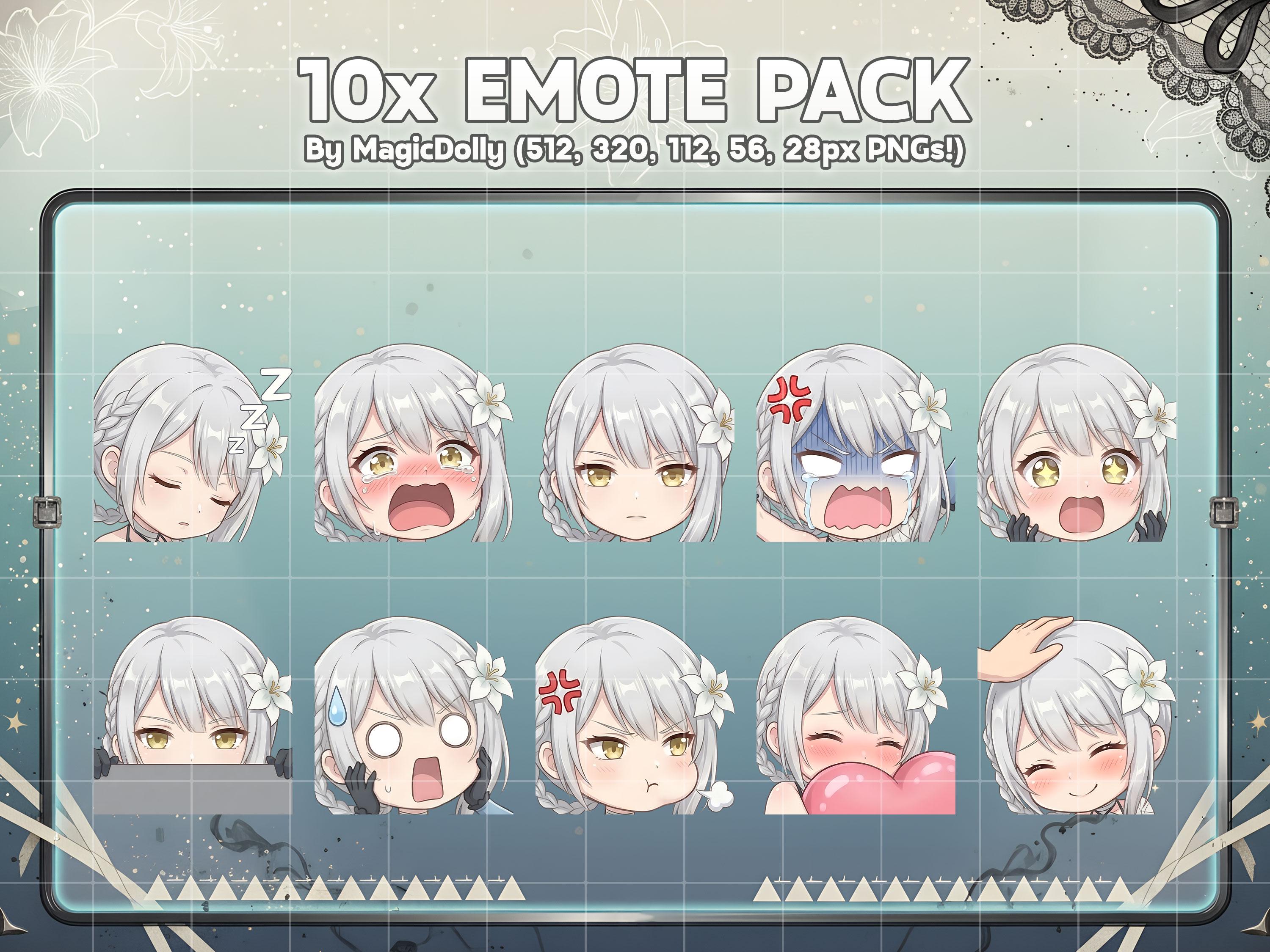 Replicant Sticker Kainé Emotes, Nier Replicant Anime Chibi Stickers Emoji for Discord ...