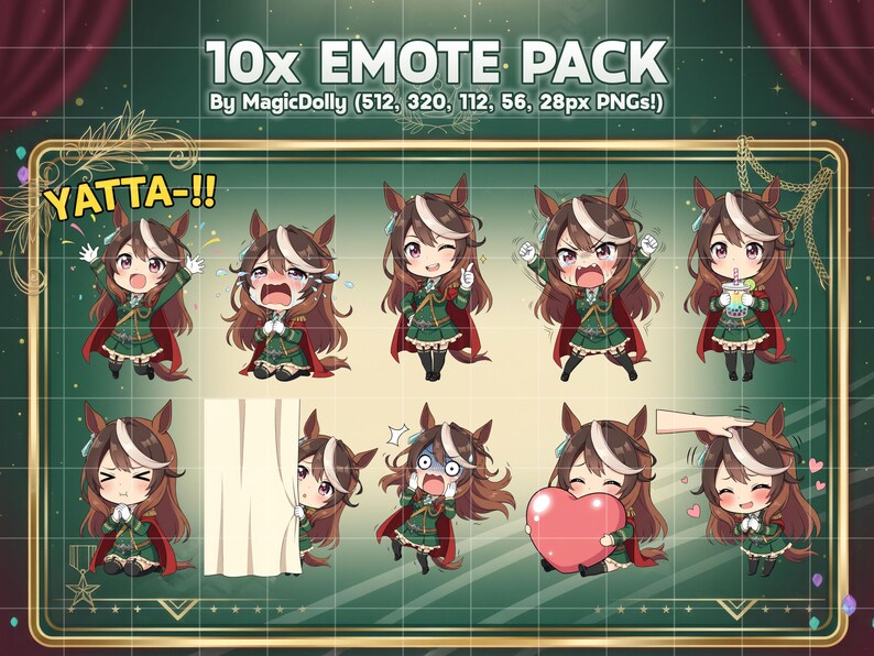 Symboli Rudolf Emotes, Umamusume Anime Chibi Stickers Emoji for Discord ...