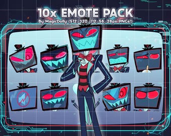 Vox Emotes, Hazbin Hotel Anime Chibi Stickers Emoji for Discord/Twitch/YouTube (Digital Download)