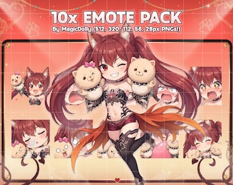 Emotes de Cerberus, pegatinas chibi del anime Shadowverse para Discord, Twitch y YouTube (descarga digital)