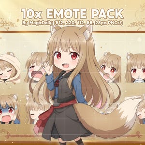 Spice och Wolf Holo Chibi Emotes, Anime Emoji (Digital Nedladdning)