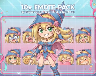 Magician Girl Emotes, Yu-Gi-Oh! Anime Chibi Stickers Emoji for Discord/Twitch/YouTube (Digital Download)
