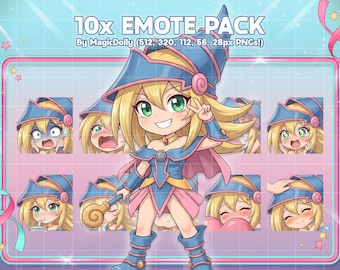 Emotes de Chica Maga, Emojis Chibi de Yu-Gi-Oh! Anime para Discord, Twitch y YouTube (Descarga digital)