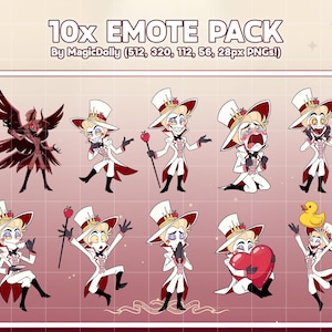 Lucifer Morningstar Emotes, Hazbin Hotel Chibi Emoji (Digital Download) image 3