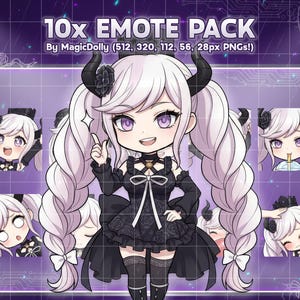 Emotes de Shinigami, stickers de anime Chibi de Rain Code para Discord, Twitch y YouTube (descarga digital)