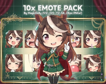 Emojis Symboli Rudolf, stickers de anime chibi de Umamusume para Discord/Twitch/YouTube (descarga digital)