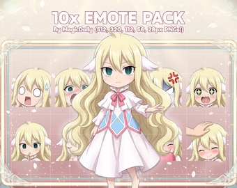 Emotes Chibi de Mavis Vermillion, Stickers del Anime Fairy Tail (Descarga digital)