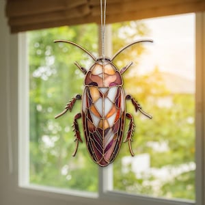 Cockroach ACRYLIC Suncatcher, Beetle Window Hanging Decor, Funny Insect Wall Art, Entomology Gift, Unique Bug Home Ornament