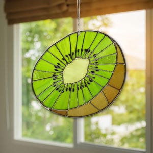 Kiwi Suncatcher ACRYLIC, Fruit Window Hanging Decor, Kitchen Window Decor, Personalized Gift for Fruit Lovers