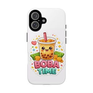 Boba Time bubble tea phone case | kawaii boba cup design