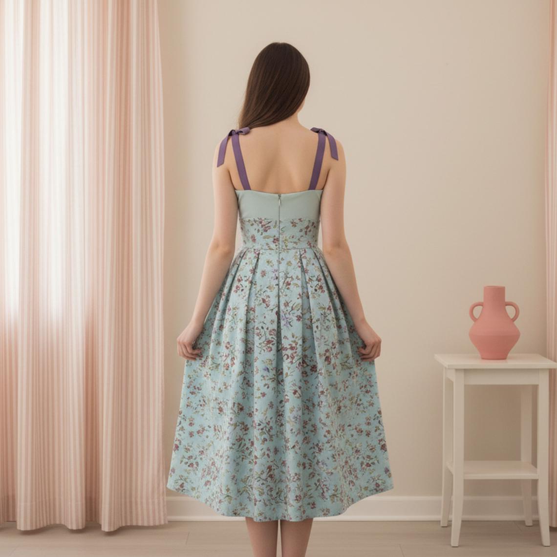 fit and flare midi dress pattern Fit & Flare Midi Dress – MONDY78 main image 1