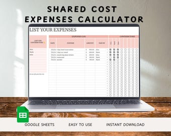 Shared Expense Tracker Google Sheets, Group Trip Cost Splitter, Travel Reimbursement Spreadsheet, Budget Calculator