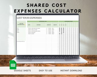 Shared Expense Tracker Google Sheets, Group Trip Cost Splitter, Travel Reimbursement Spreadsheet, Budget Calculator