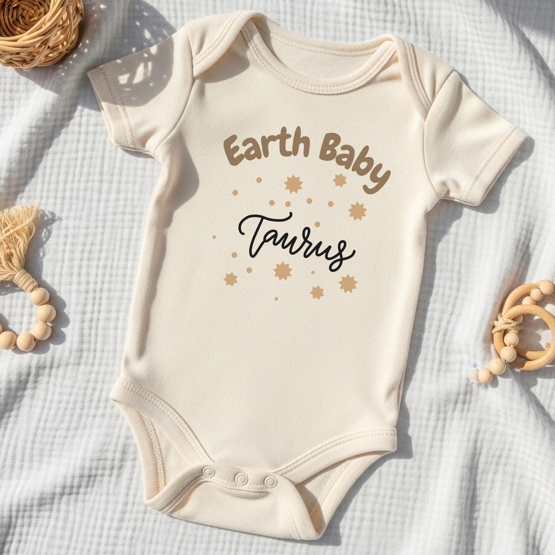 Earth Baby Onesie®, Taurus Baby Outfit, Neutral Pastel Zodiac Bodysuit ...