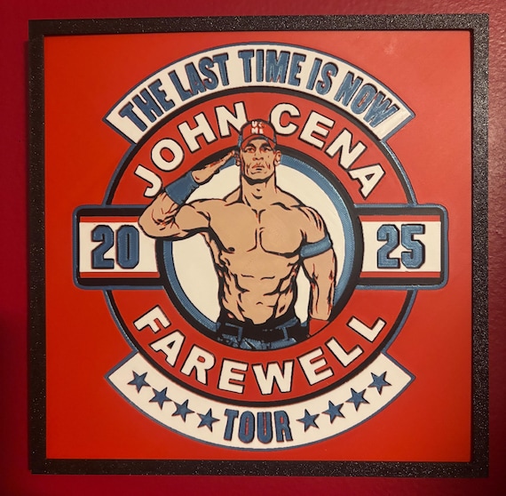 John Cena Farewell Tour 2025 Hueforge | 3D Printed Wrestling Wall Art | WWE Legend Tribute | Framed Wall or Desk Display