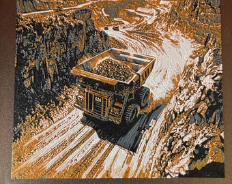Rigid Frame Haul Truck Hueforge 3D Printed Wall Art | Heavy Equipment & Mining Decor